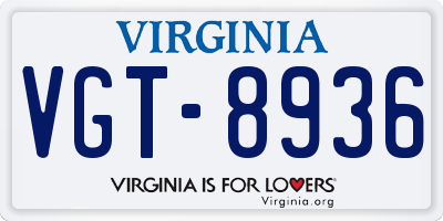 VA license plate VGT8936