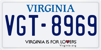 VA license plate VGT8969