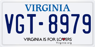 VA license plate VGT8979