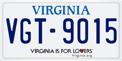 VA license plate VGT9015