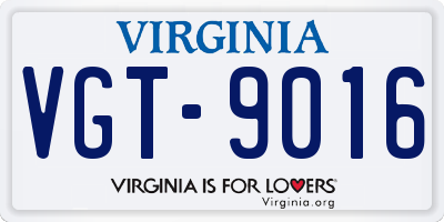 VA license plate VGT9016