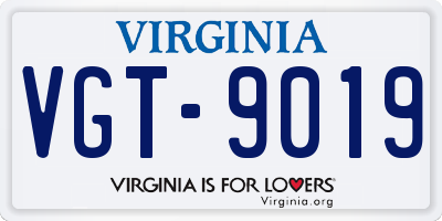 VA license plate VGT9019