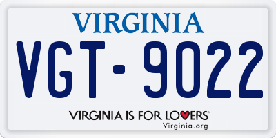 VA license plate VGT9022