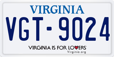 VA license plate VGT9024