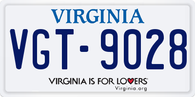 VA license plate VGT9028