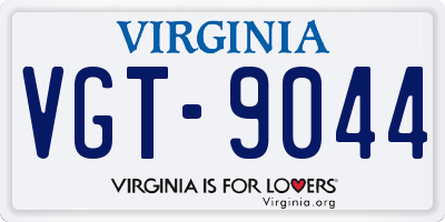 VA license plate VGT9044
