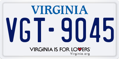 VA license plate VGT9045