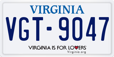 VA license plate VGT9047