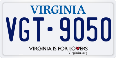 VA license plate VGT9050
