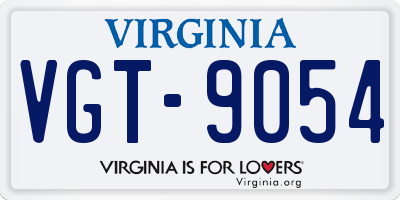 VA license plate VGT9054