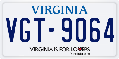 VA license plate VGT9064