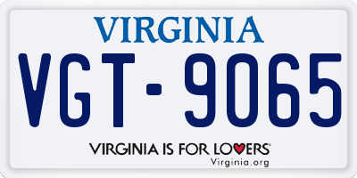 VA license plate VGT9065