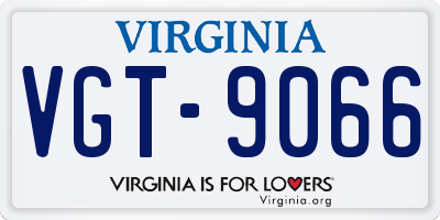 VA license plate VGT9066