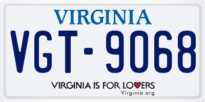 VA license plate VGT9068