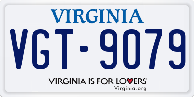 VA license plate VGT9079