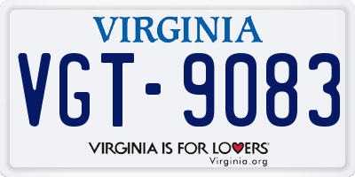 VA license plate VGT9083