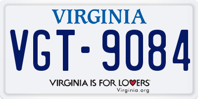 VA license plate VGT9084