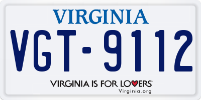 VA license plate VGT9112