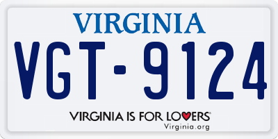 VA license plate VGT9124