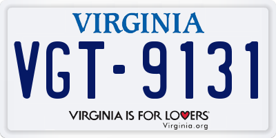 VA license plate VGT9131