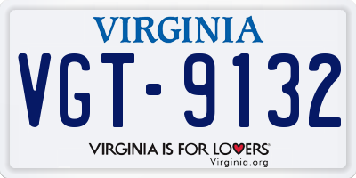VA license plate VGT9132