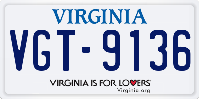 VA license plate VGT9136