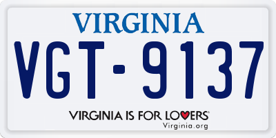 VA license plate VGT9137