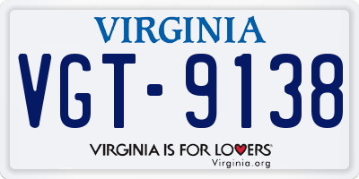 VA license plate VGT9138