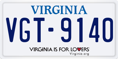 VA license plate VGT9140