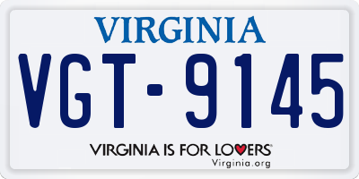 VA license plate VGT9145