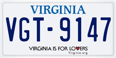 VA license plate VGT9147