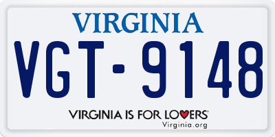 VA license plate VGT9148