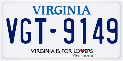VA license plate VGT9149
