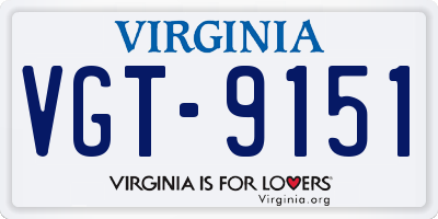 VA license plate VGT9151