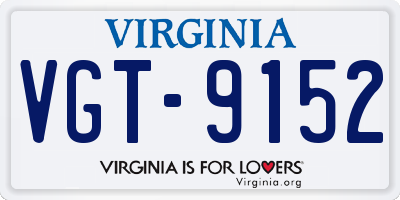 VA license plate VGT9152