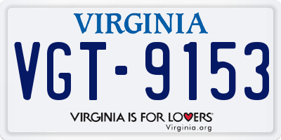 VA license plate VGT9153