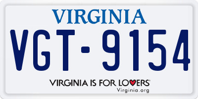 VA license plate VGT9154