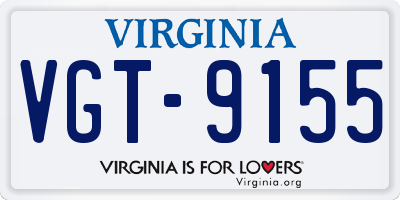 VA license plate VGT9155