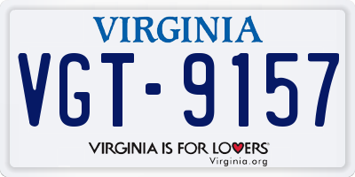 VA license plate VGT9157