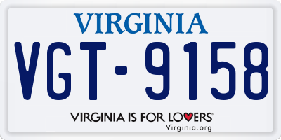 VA license plate VGT9158