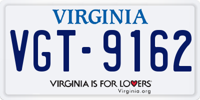 VA license plate VGT9162