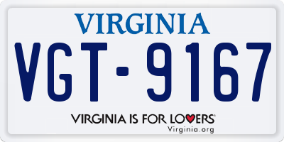 VA license plate VGT9167