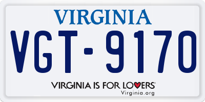 VA license plate VGT9170