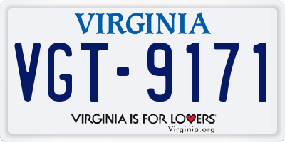 VA license plate VGT9171