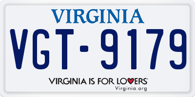 VA license plate VGT9179