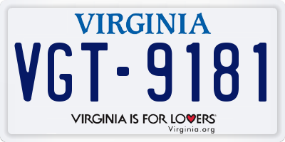 VA license plate VGT9181