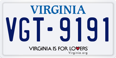 VA license plate VGT9191