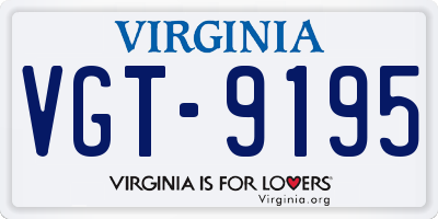 VA license plate VGT9195