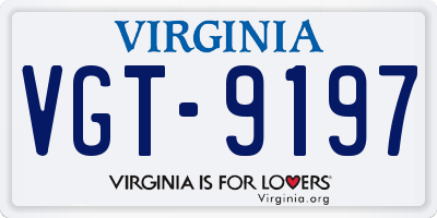 VA license plate VGT9197