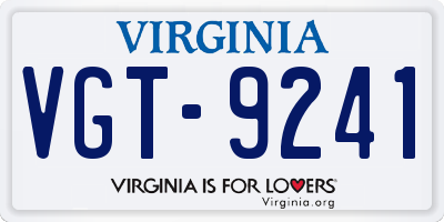 VA license plate VGT9241